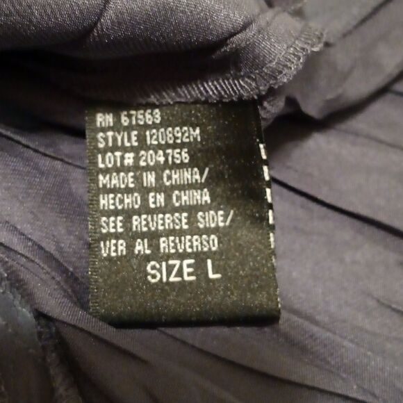 S.L. Fashions black Charmeuse sleeveless crinkle embellished dress size L - Picture 10 of 11